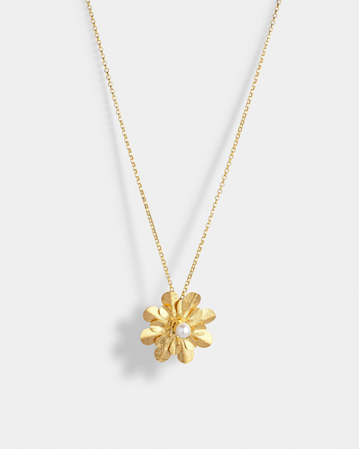 Vogue necklace with flower-shaped motif in gold-plated Silver 925