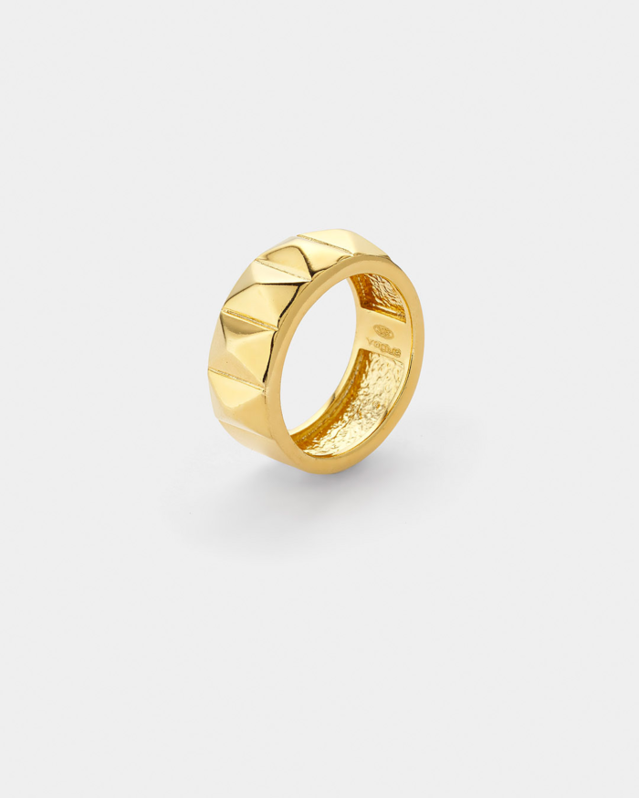 Vogue ring 3d design in gold-plated Silver 925