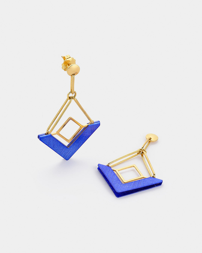 Vogue earrings with enamel in gold-plated Silver 925