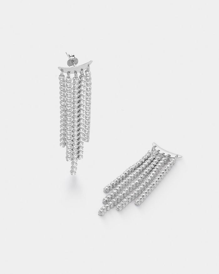 Vogue waterfall beaded drop earrings in Silver 925