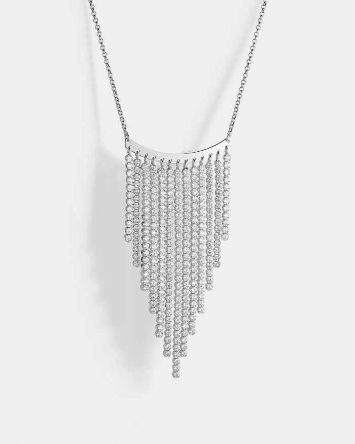 Vogue waterfall beaded necklace in Silver 925