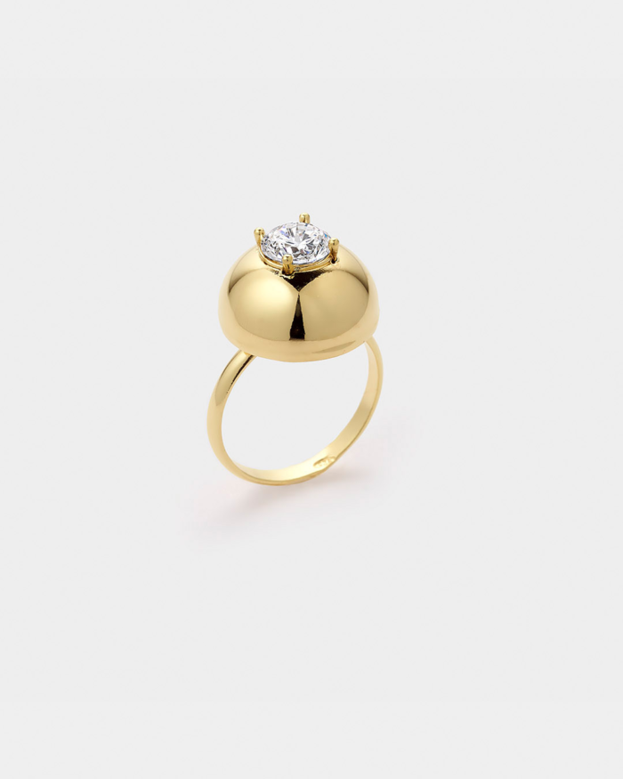 Vogue ring dome design in gold-plated Silver 925