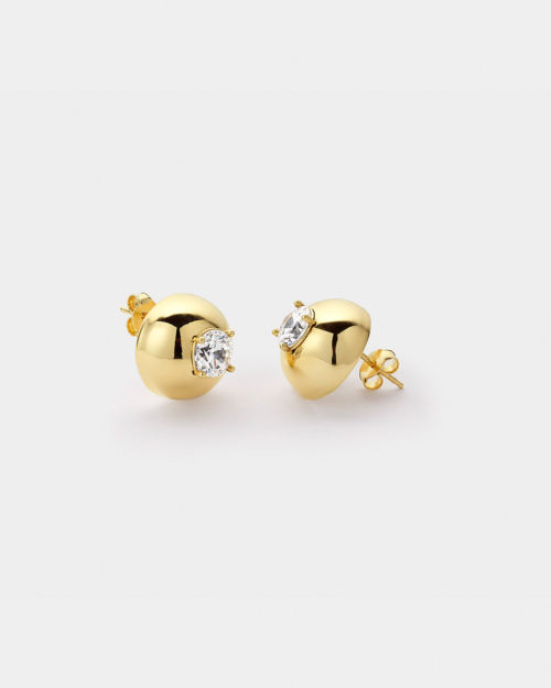 Vogue earrings dome design in gold-plated Silver 925