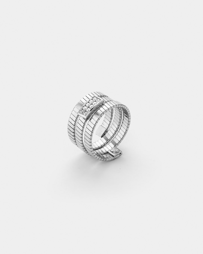 Vogue triple ribbed ring in Silver 925