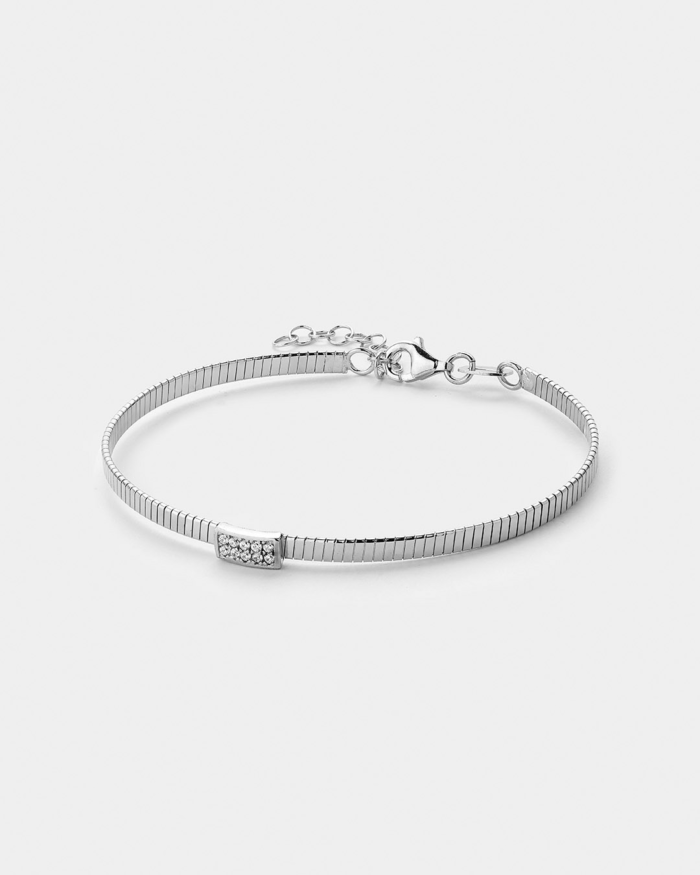 Vogue ribbed bracelet in Silver 925