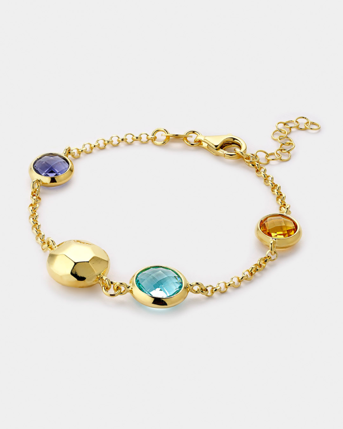 Vogue bracelet multicolored zircons in gold-plated Silver 925