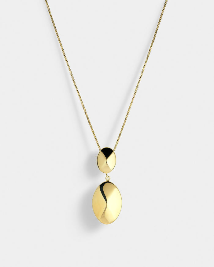 Vogue oval-domed necklace in gold-plated Silver 925