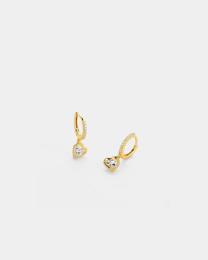 Vogue drop earrings with white zircons in gold-plated Silver 925