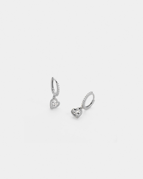 Vogue drop earrings with white zircons in Silver 925