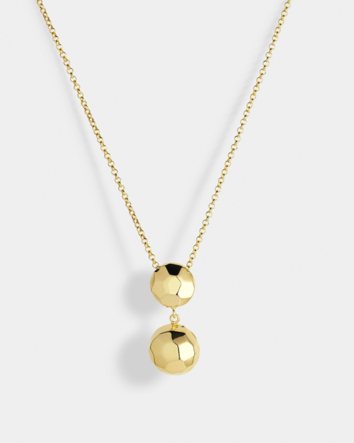 Vogue necklace with two hemispheres in gold-plated Silver 925