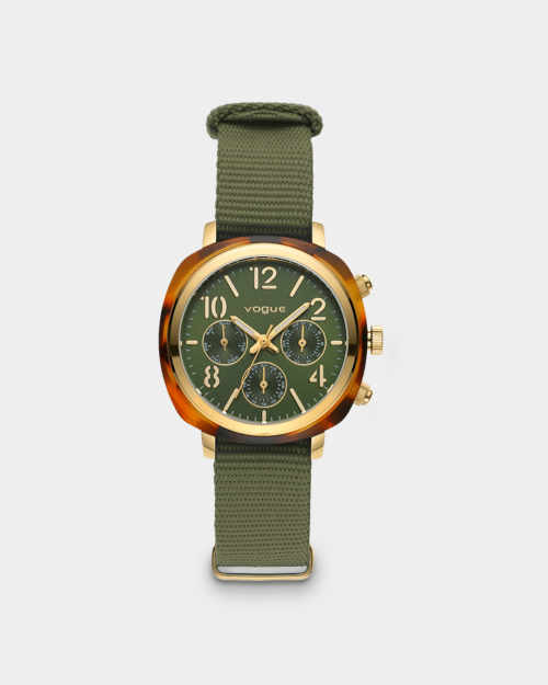 Vogue Colette watch green dial and dark green nato strap