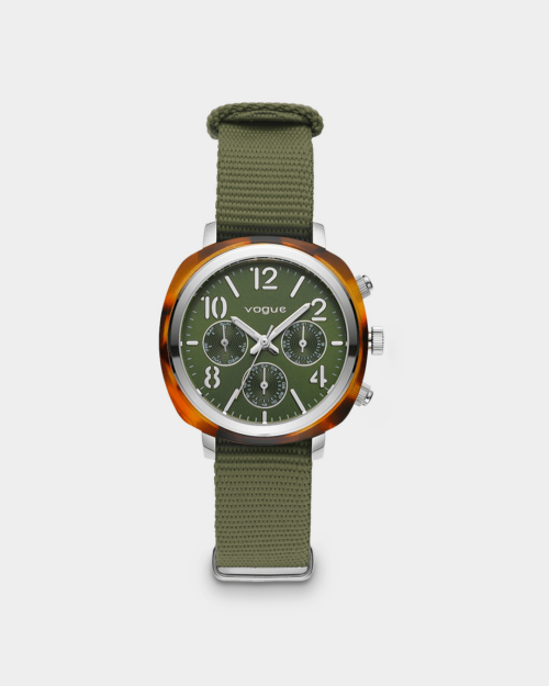 Vogue Colette watch dark green nato strap and green dial