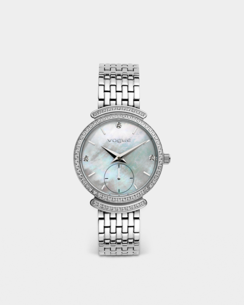 Vogue Saint Tropez watch stainless steel bracelet and silver mother of pearl dial