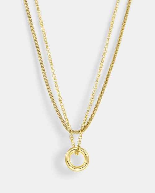 Vogue necklace double chain in gold-plated Silver 925
