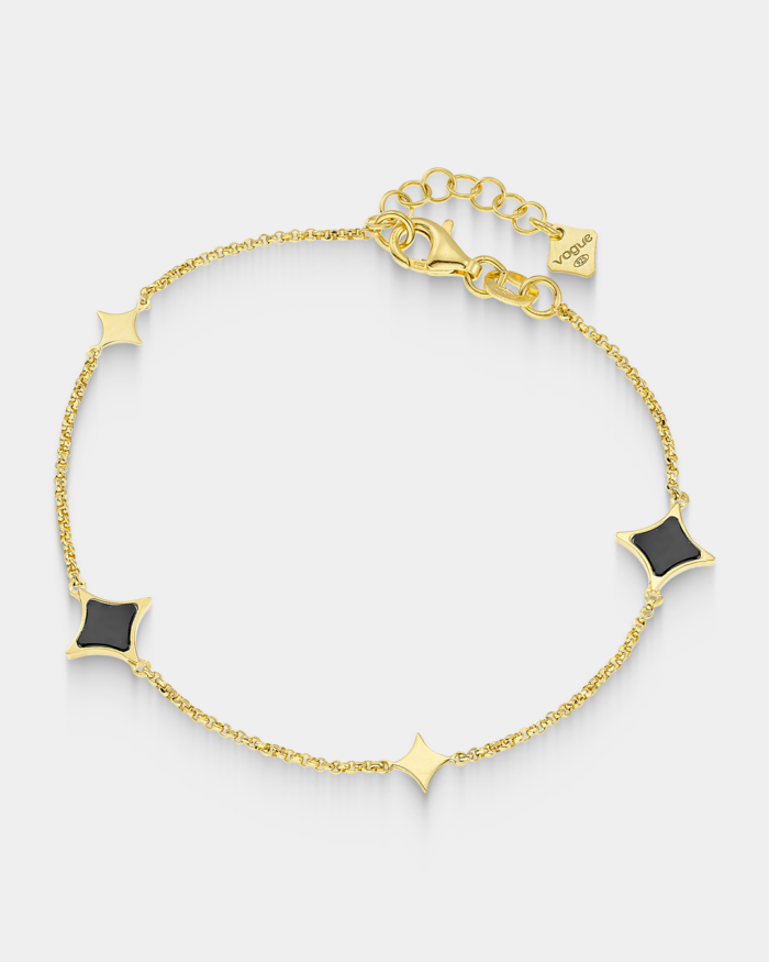 Vogue bracelet in gold-plated Silver 925 and black mother of pearl