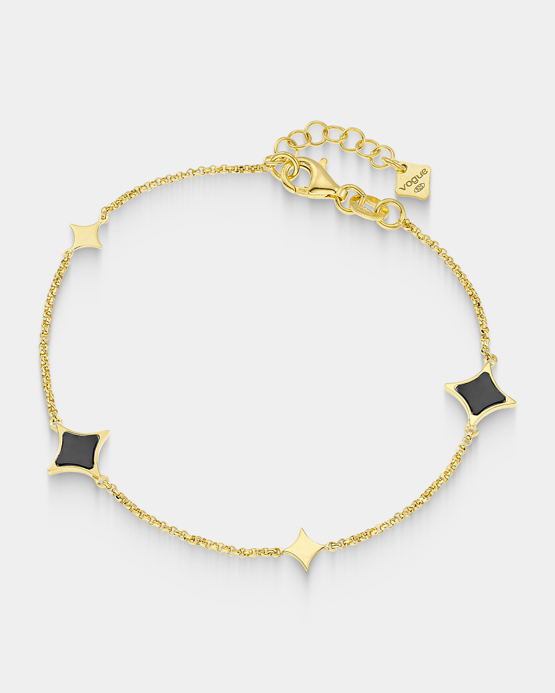 Vogue bracelet in gold-plated Silver 925 and black mother of pearl