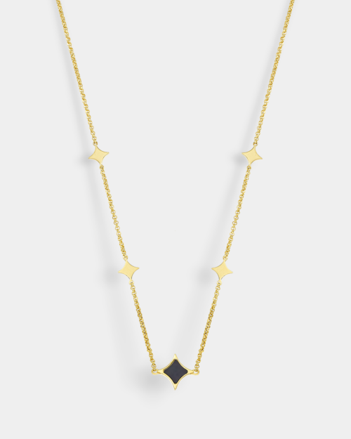 Vogue necklace in gold-plated Silver 925 and black mother of pearl