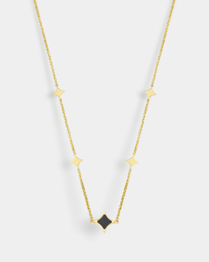 Vogue necklace in gold-plated Silver 925 and black mother of pearl