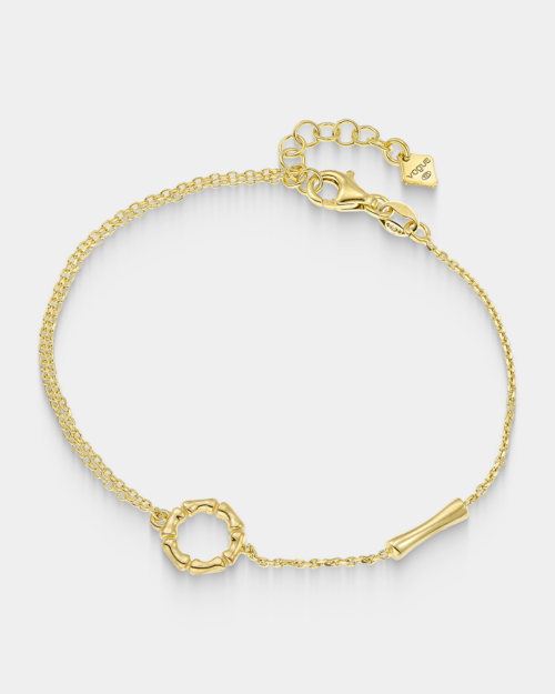 Vogue bracelet with round motif in gold plated Silver 925