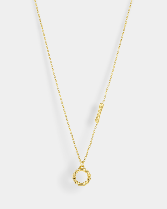 Vogue necklace with round motif in gold plated Silver 926