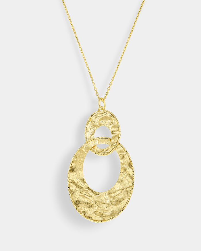 Vogue necklace forged design in gold-plated Silver 925