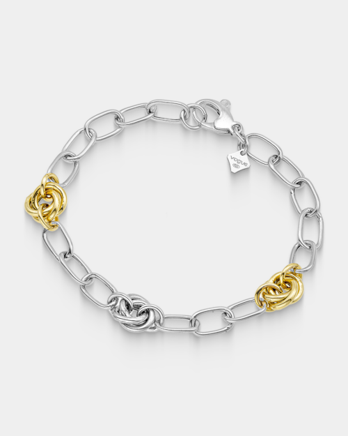Vogue chain bracelet two tones in gold-plated Silver 925