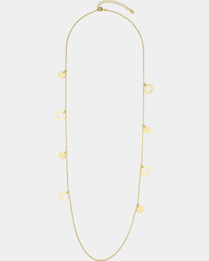Vogue long necklace with round motifs in gold-plated Silver 925