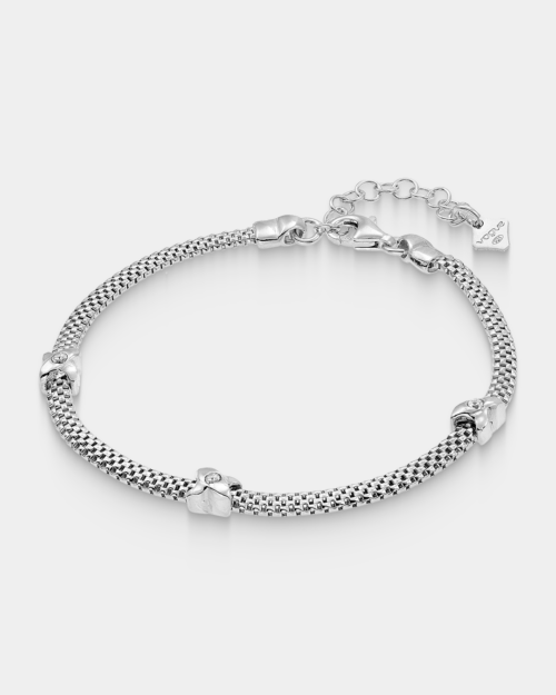 Vogue chain bracelet with decorative elements & zircons in gold-plated Silver 925