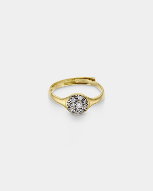 Vogue ring with white zircons in gold-plated Silver 925