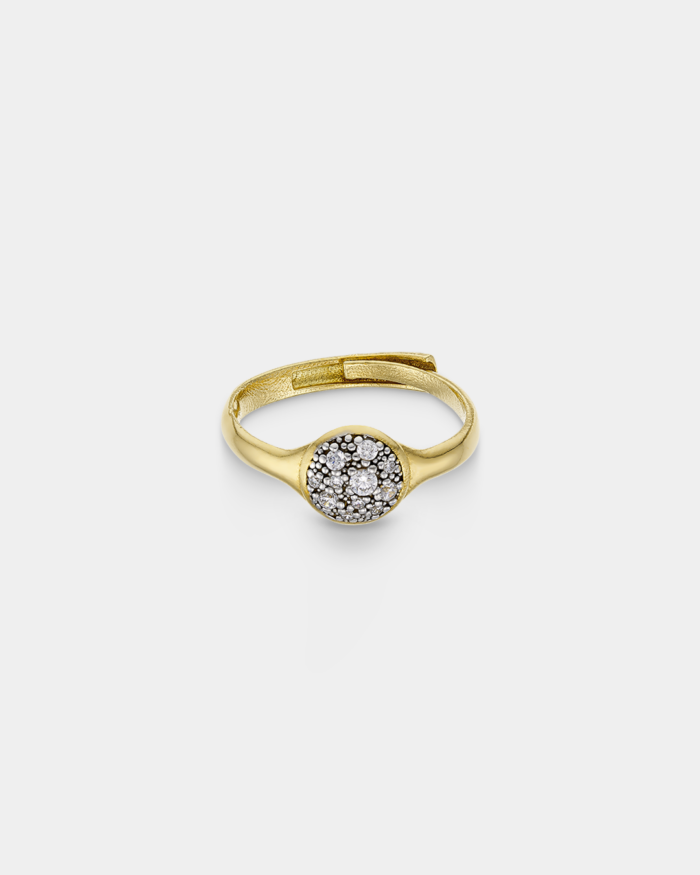 Vogue ring with white zircons in gold-plated Silver 925