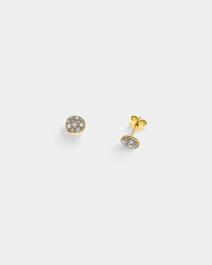 Vogue stud earrings in gold-plated Silver 925 and white zircons