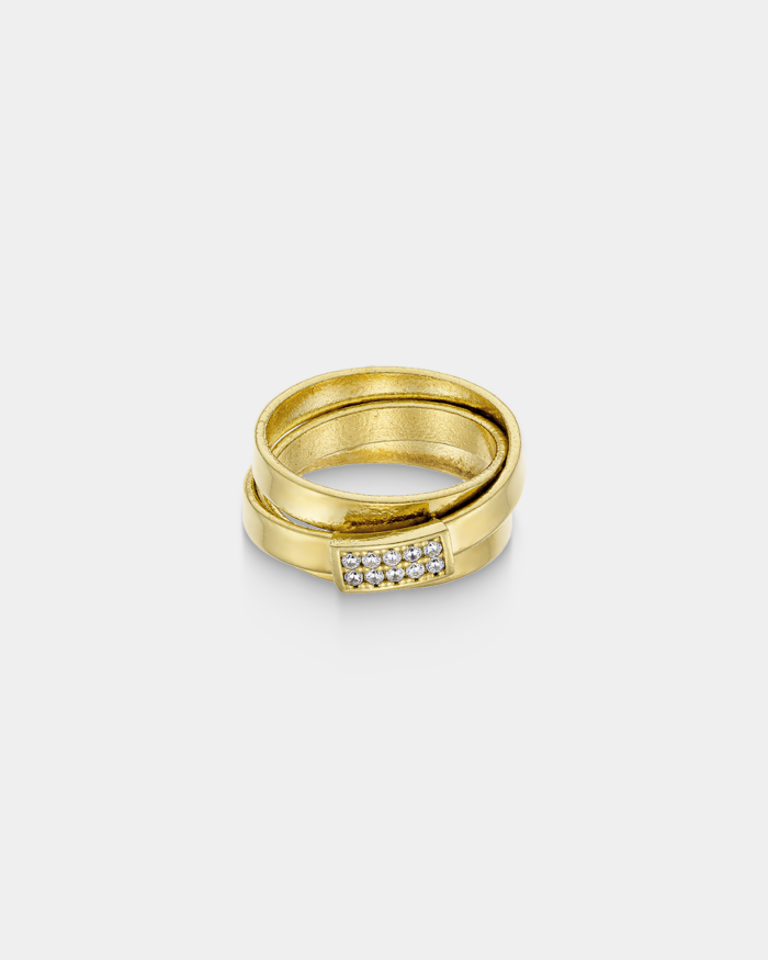 Vogue ring in gold-plated Silver 925 with white zircons