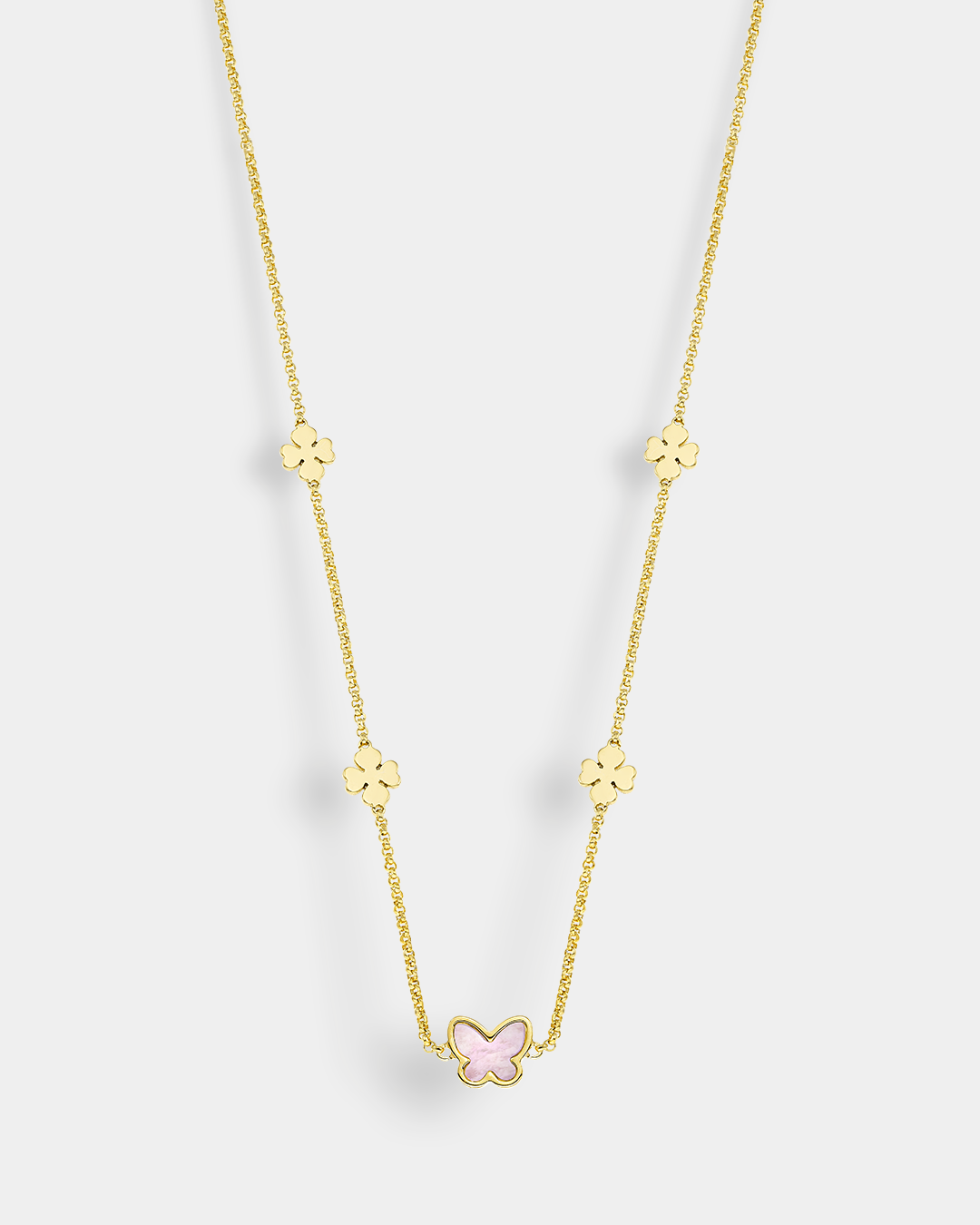 Vogue necklace with butterfly in mother of pearl and gold-plated Silver 925