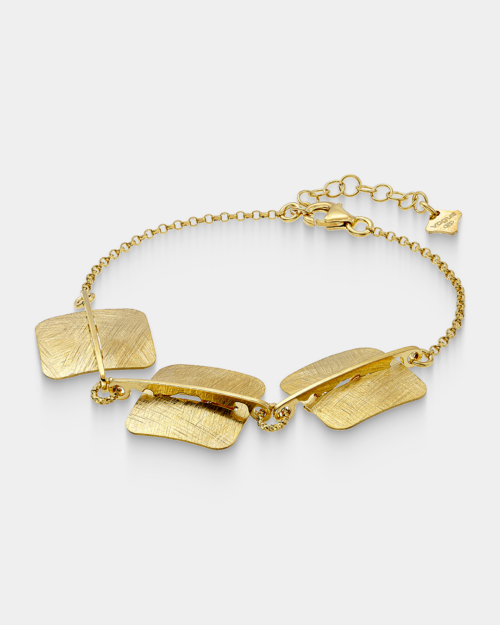 Vogue bracelet with square motifs in a matte finish made of gold-plated Silver 925