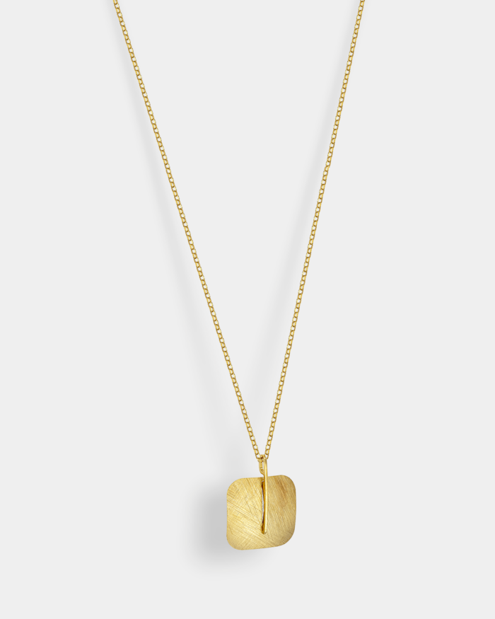 Vogue square-shaped necklace with a matte finish in gold-plated Silver 925