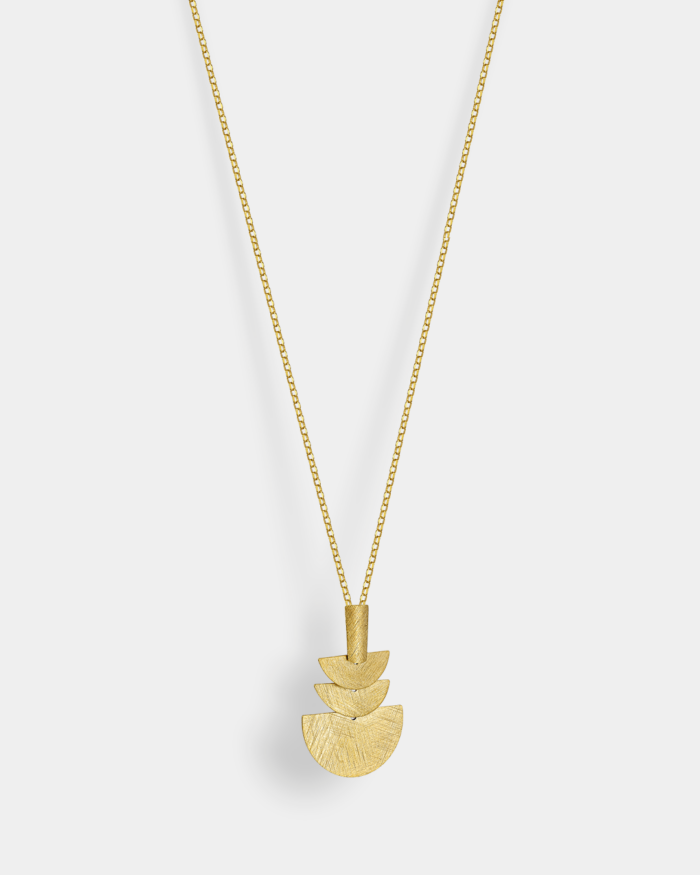 Vogue necklace with layered semicircles and a matte finish in gold-plated Silver 925