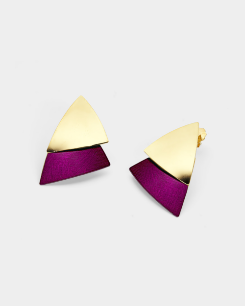 Vogue earrings with purple color in gold-plated Silver 925