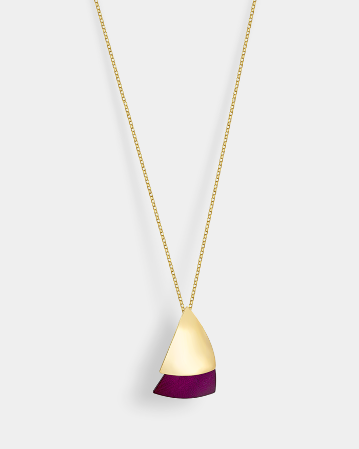 Vogue necklace with purple color in gold-plated Silver 925