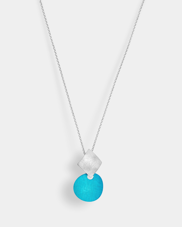 Vogue necklace in matte finishing and turquoise color Silver 925