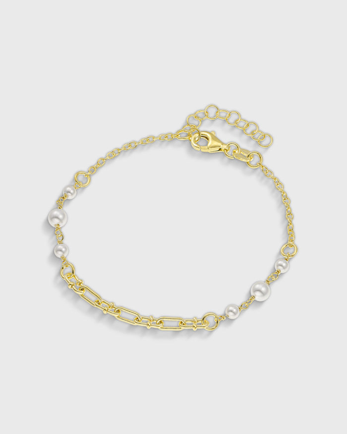 Vogue bracelet in gold-plated Silver 925 and white pearls