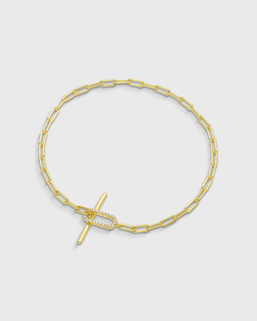 Vogue chain bracelet in gold-plated Silver 925 and white zircons