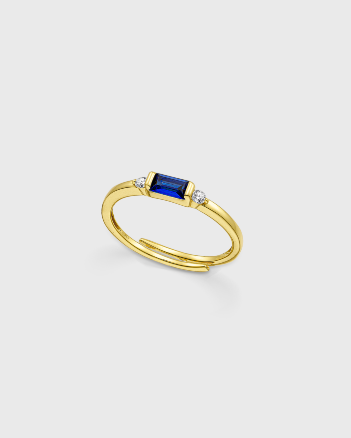Vogue ring blue zircon in gold-plated Silver 925