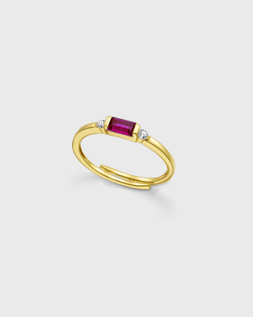 Vogue ring purple zircon in gold-plated Silver 925
