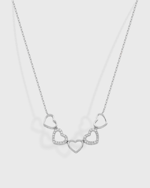 Vogue necklace with hearts in Silver 925