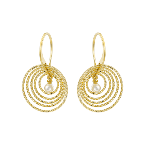 Vogue dangle earrings with hoops in gold-plated Silver 925