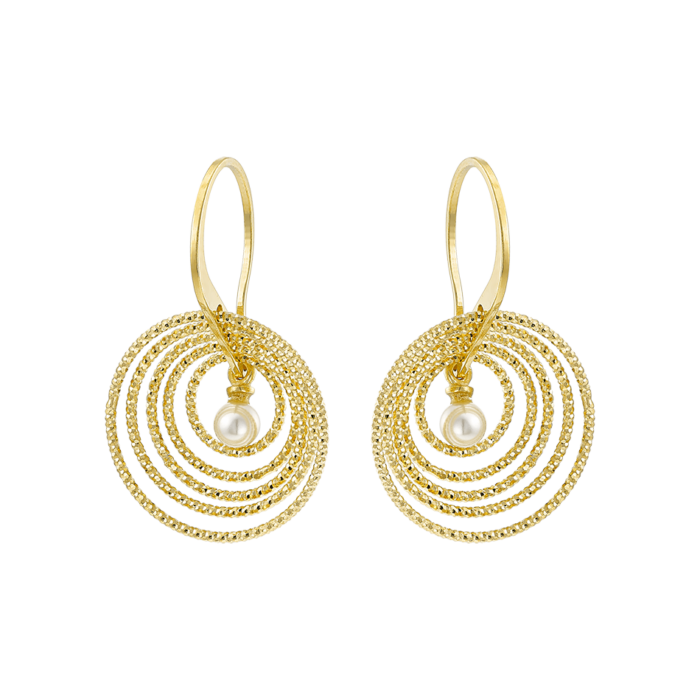 Vogue dangle earrings with hoops in gold-plated Silver 925