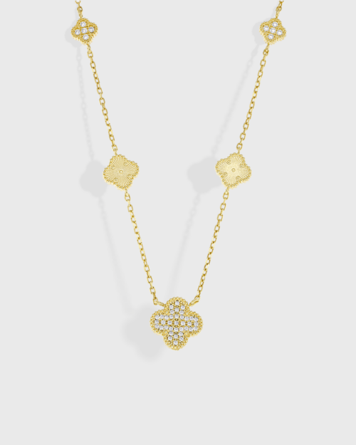 Vogue necklace with four-leaf clover motifs in gold-plated Silver 925
