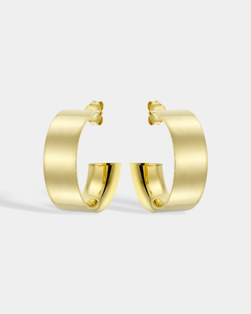 Vogue hoops with wide silhouette in gold-plated Silver 925