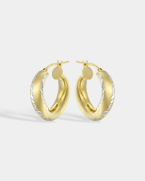Vogue hoops in gold-plated Silver 925 and embossed design