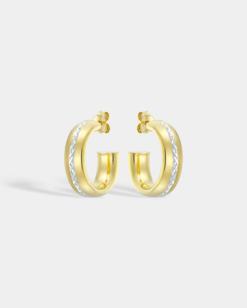 Vogue hoops in gold-plated Silver 925  with a faceted white detail